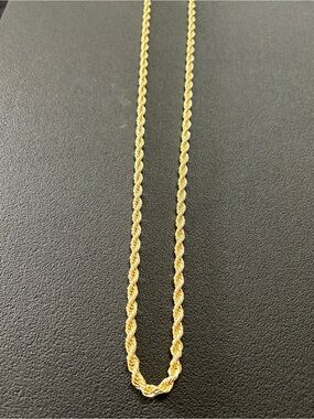 Gold Rope Chain Necklace - Unisex Gold plated Jewelry